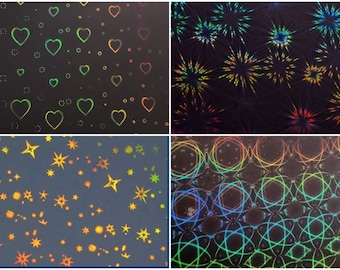 Clear Self-Adhesive Holographic Vinyl Overlay, holographic laminate fireworks, confetti sparkle overlay, rainbow holograph, Sparkly laminate