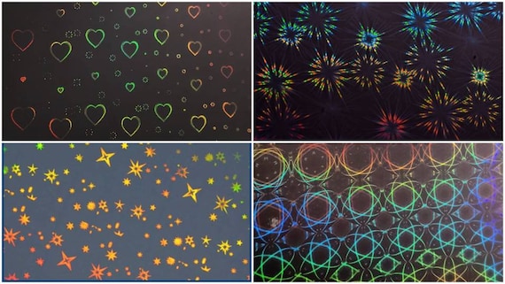 Clear Self-Adhesive Holographic Vinyl Overlay, holographic laminate fireworks, confetti sparkle overlay, rainbow holograph, Sparkly laminate