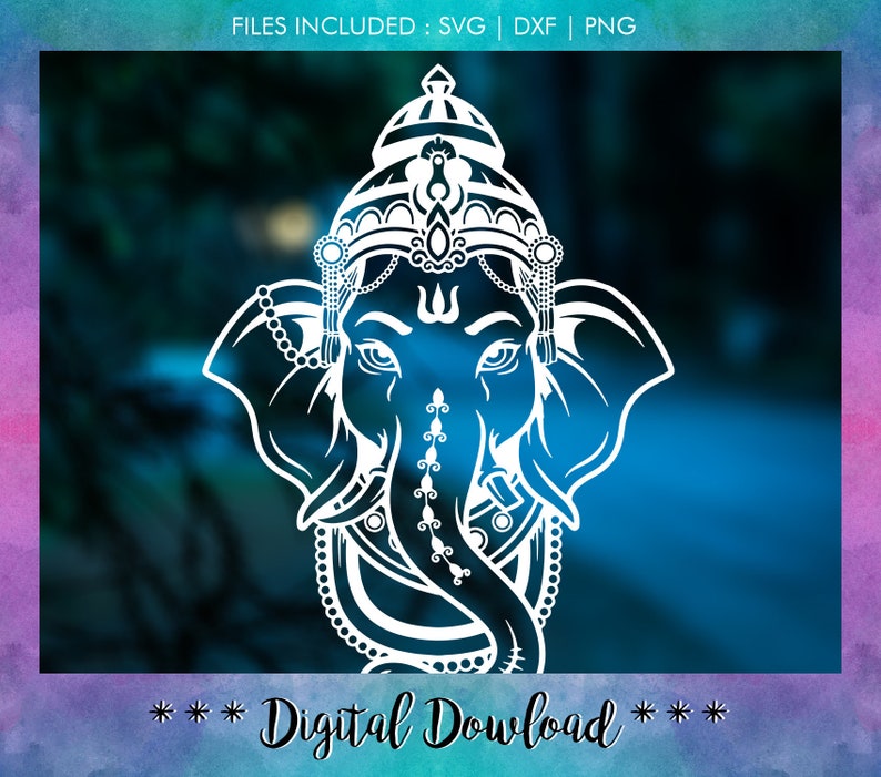 Ganesh svg, svg file of Ganesha, Meditation, Yoga, Boho ghanesh, Zen, Ganesha dxf file, ganesh svg, png, die cut file, ganesh silhouette svg image 1