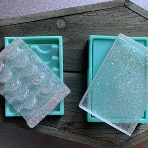 5 Pair Silicone eyelash tray mold , FREE SHIPPING, eyelash holder mold, resin eyelash tray mold lid, silicone mold for lash storage tray lid