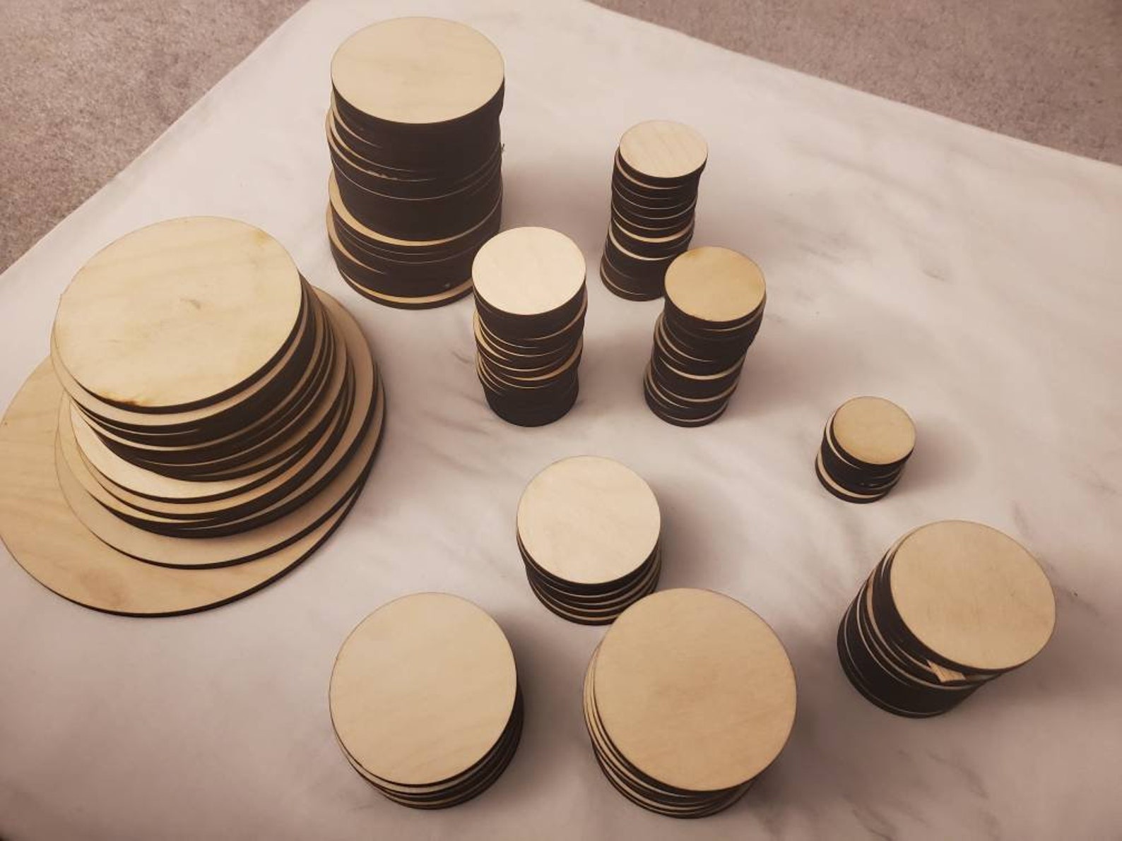 Baltic Birch Wood Rounds, Unfinished 1/4