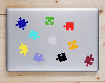 9 piezas calcomanías de autismo, calcomanía de conciencia del autismo, calcomanías de rompecabezas, calcomanías de vinilo, calcomanía de taza, calcomanías de coche, calcomanía de taza, calcomanías de computadoras portátiles, calcomanía de casco
