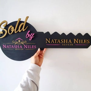 Custom Key Sold Sign, Closing Photo Prop, Modern Key Sign for Realtors, Closing Sign, Sold Sign, Custom Realtor Gift, Realtor Prop sign