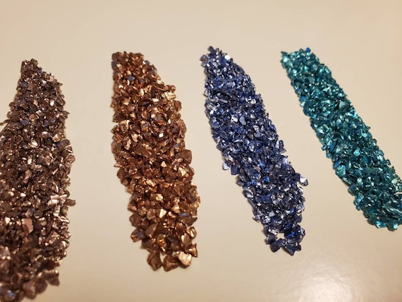 Crushed Glass Glitter Resin Multicolor Irregular Metal Fragments
