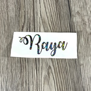Custom Holographic Vinyl, Holo Glitter Vinyl Decal, Holographic Name Decal, Silver Sparkle Decal, Holographic Glitter Name Sticker, Rainbow