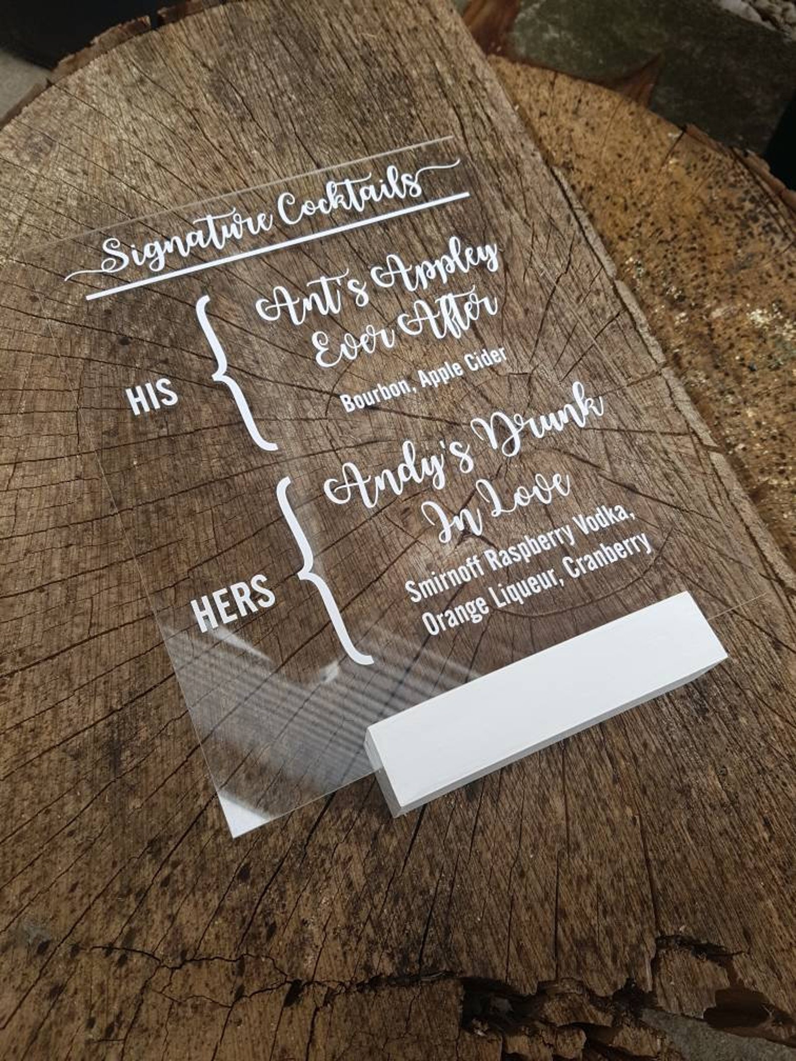 Custom 8x10 Acrylic Bar Sign wedding signs bar menu Etsy