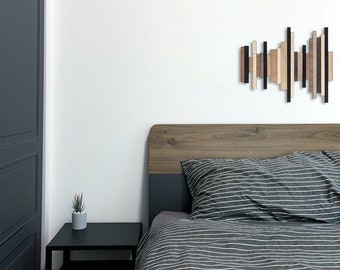 Soundwave wood art piece, sound byte wall hanging