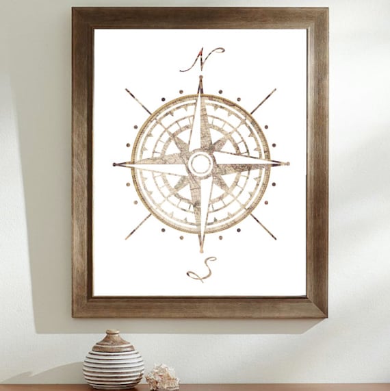 Compass Rose Map Illustration Compass Old Map Cartographers Map