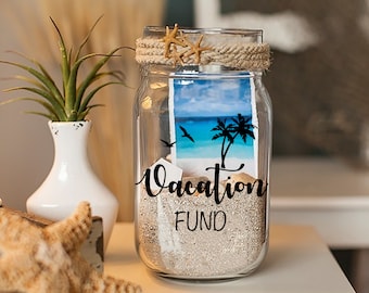 Reise-Fonds Geld Jar Vinyls, Geld-Box, Piggy Bank, Speichern Gläser, Abenteuer awaits, EtsyLds, Reise-Geschenke, Reisende Geschenke, Abenteuer Fonds,