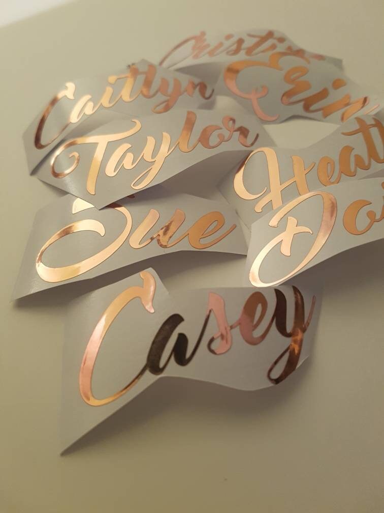 Custom Vinyl Name Decal, Personalized Bridesmaid Stickers - Etsy Canada