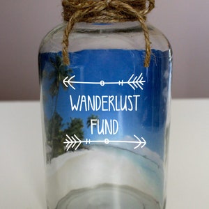 Travel Fund Decal, Money Jar Vinyl Only, Travel Gifts, Traveller Gifts, Adventure Funds, Money Box, Piggy Bank, saving jar, Adventure Awaits image 10