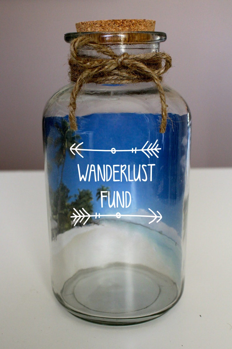 Travel Fund Decal, Money Jar Vinyl Only, Travel Gifts, Traveller Gifts, Adventure Funds, Money Box, Piggy Bank, saving jar, Adventure Awaits image 10