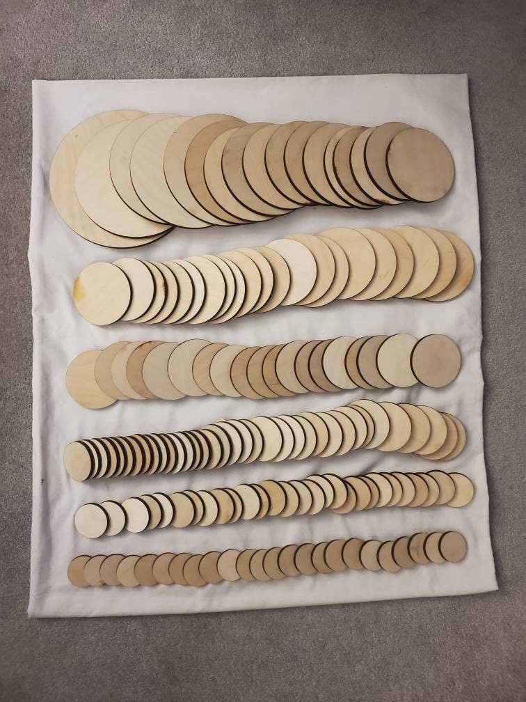 Baltic Birch Wood Rounds, Unfinished 1/4