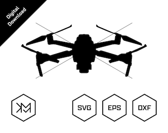 Drone Vector File • SVG + EPS + DXF • Digital Download