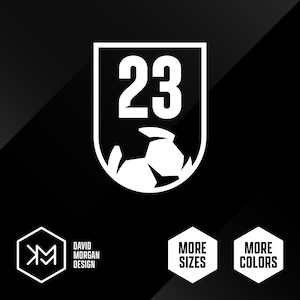 Personalized Soccer Number Vinyl Decal