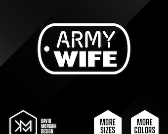 Army Wife Dog Tag Vinyl Decal
