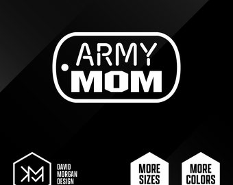Army Mom Dog Tag Vinyl Decal