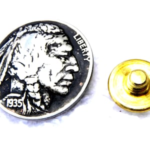 Moeda de níquel Buffalo Indian vintage autêntica de 1919 a 1938, broche de concho para chapéus, sapatos, cintos, carteira, pulseira e pulseira