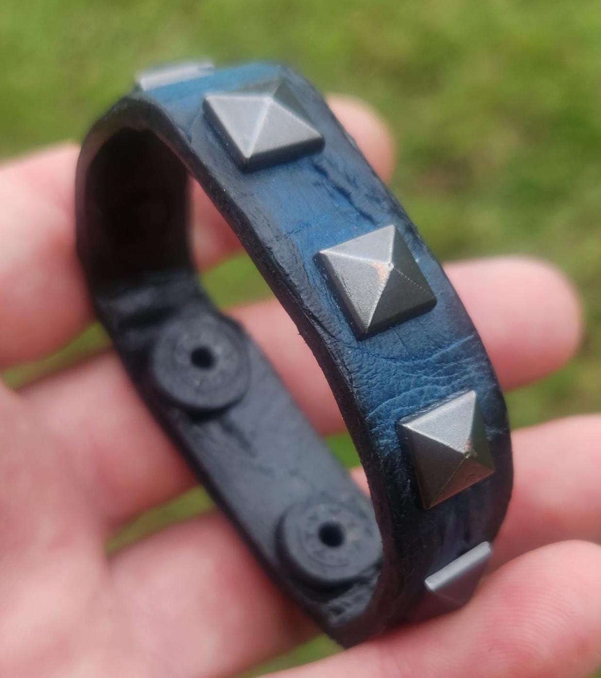 Handcrafted Alligator Leather Cuff Bracelet With Studs - Etsy