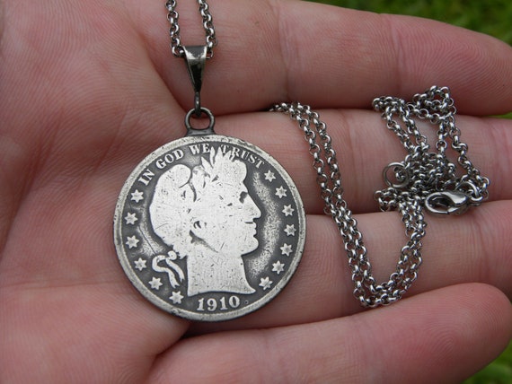 Silver dollar coin necklace shop