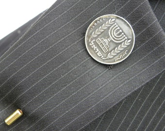 Jüdische Judäische Brosche Pin authentische Israel Menorah Münze schönes Geschenk für Chanukka