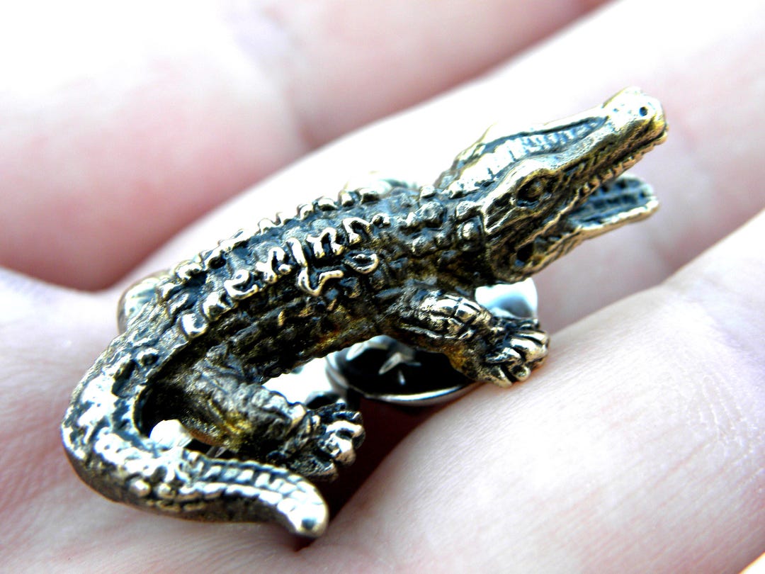 Brass Alligator Brooch Pin: Bronze Metal Accessory - Etsy