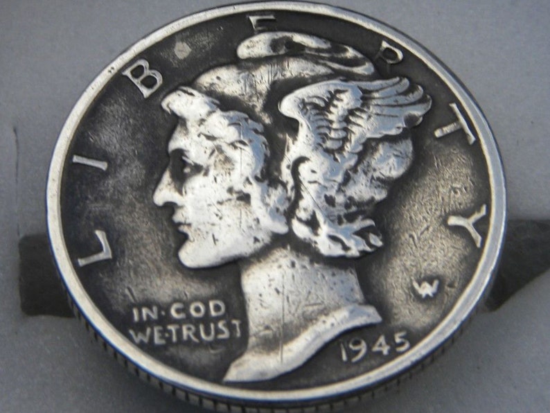 Vintage authentic Mercury dime coins handmade pin brooch with in gift box various available dates