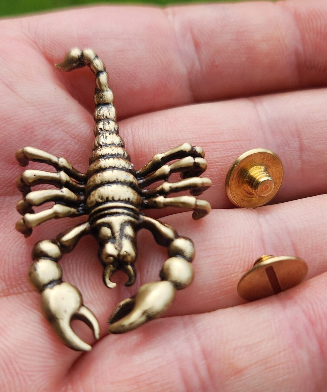Scorpion Concho Leather Accessory Bronze Color Brass Metal Bag