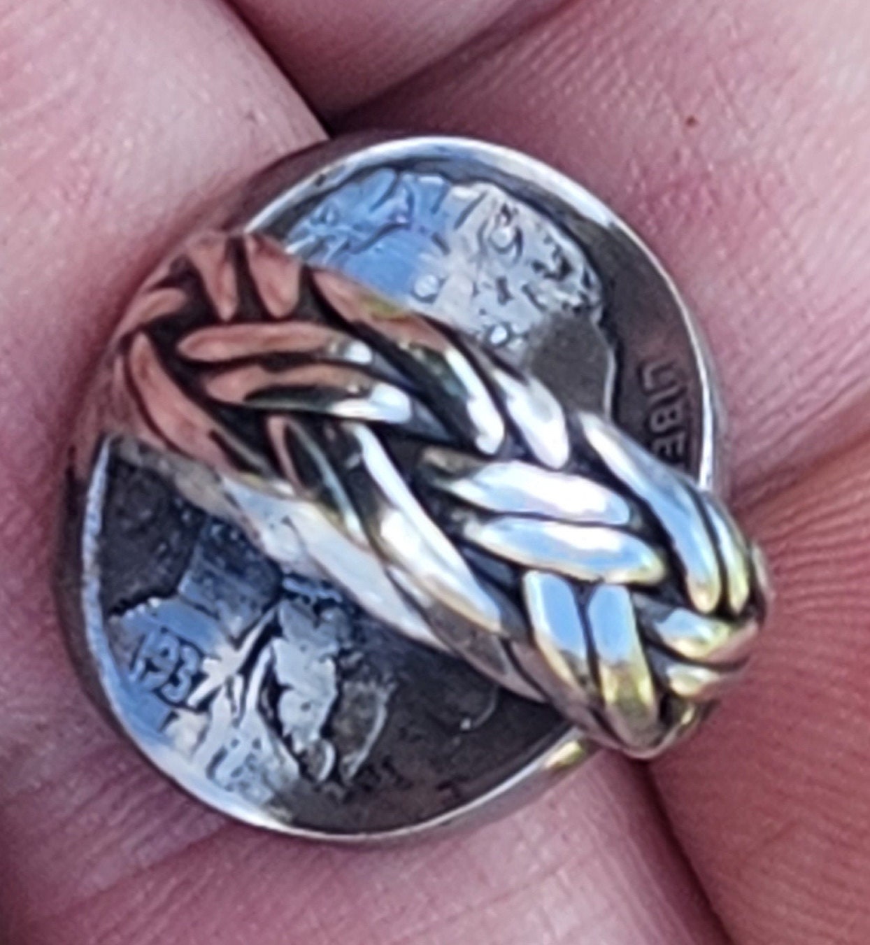 Signet Ring .925 Sterling Silver Authentic Buffalo Indian