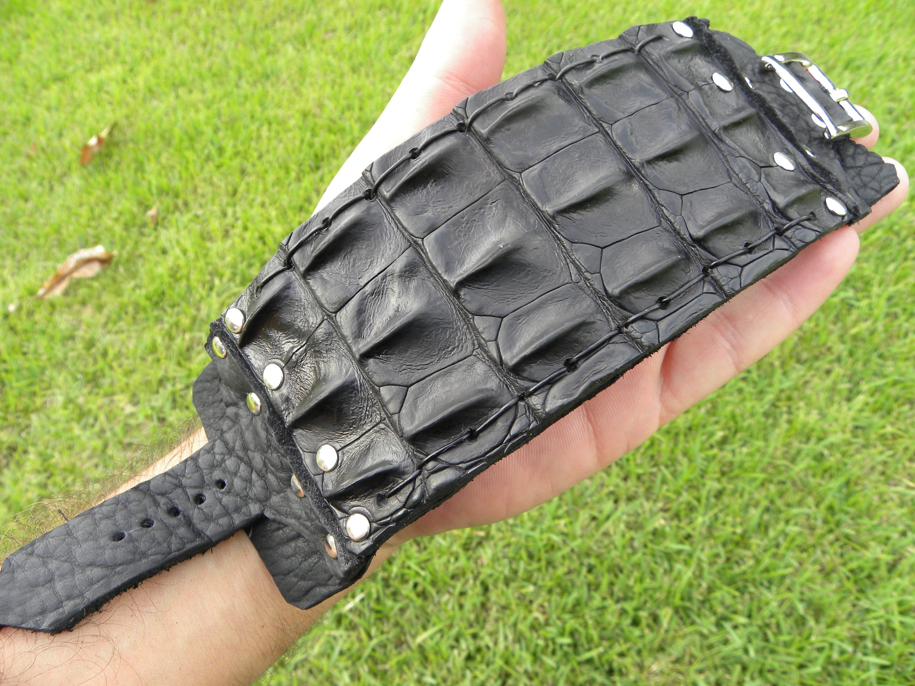 Alligator Leather Bracelet - Etsy