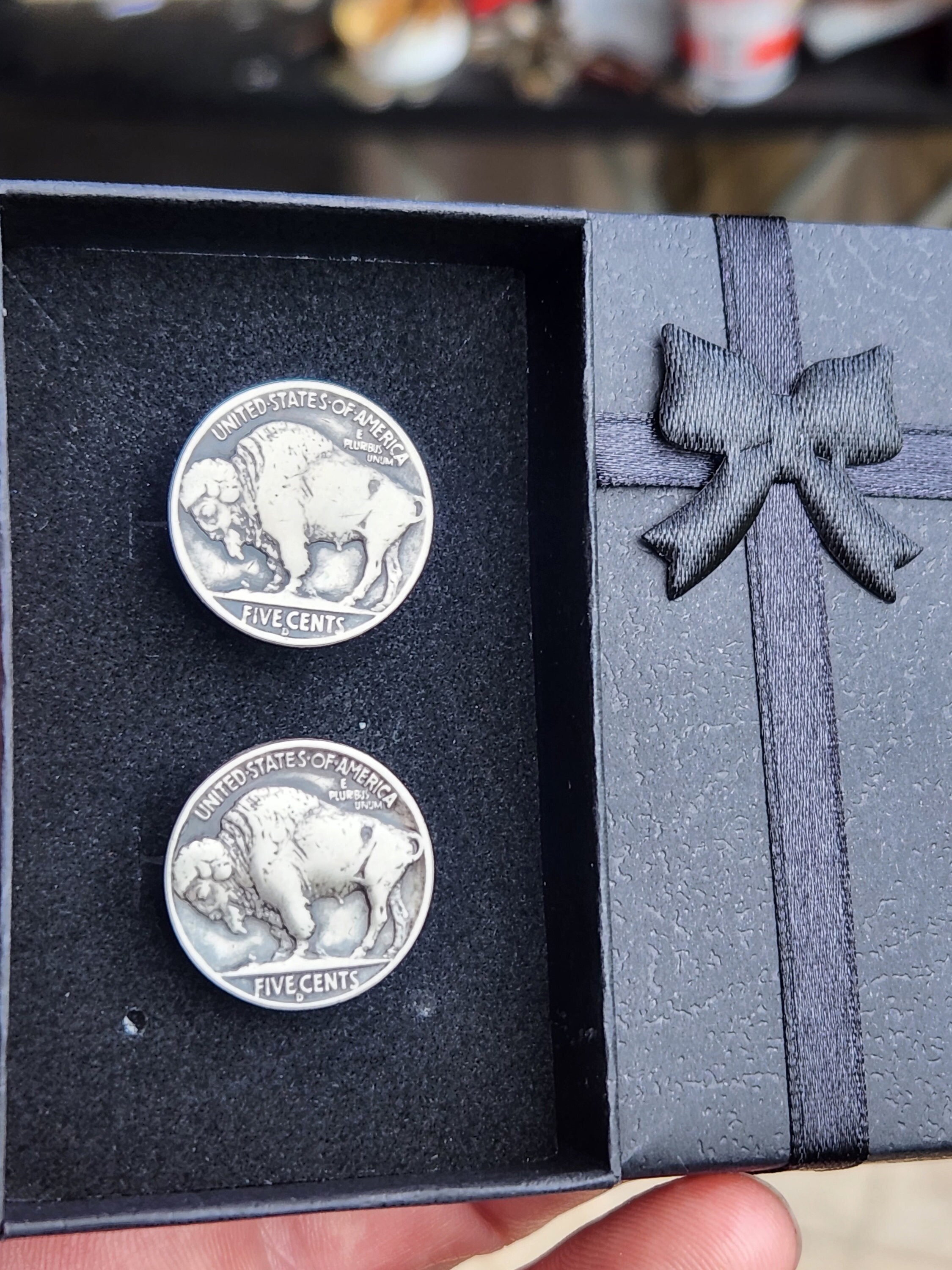 Authentic Buffalo Indian Nickel Coin Cufflinks Handmade Soldered