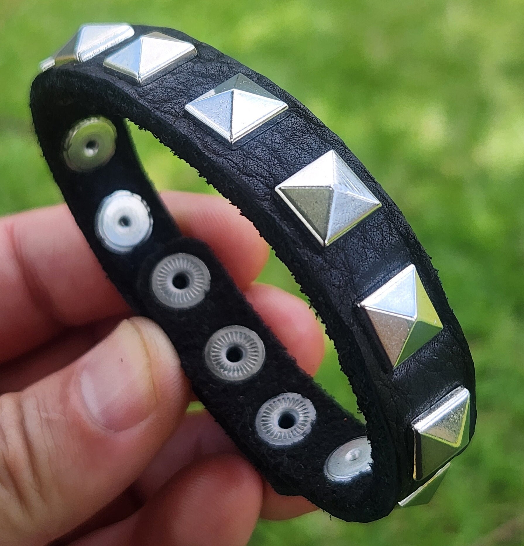 Pyramid Studded Leather Bracelet - Etsy Pyramid Studded Leather Bracelet - Etsy