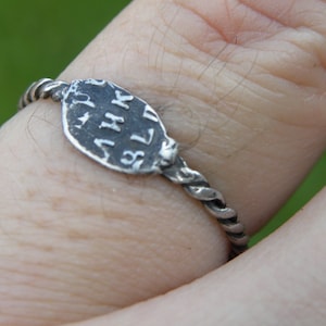 Signet ring antique  vintage Russian silver Kopek rare coin wire money Peter I the great  1682-1725 Medieval sterling silver 11.5  size