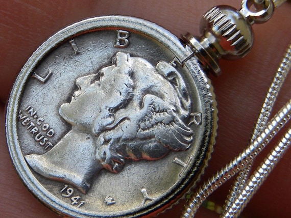 Ring Mercury dime coin various date sterling silver feather adjustable nice gift