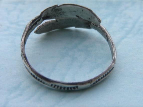 Adjustable Sterling Silver Feather Wrap Ring - image 4