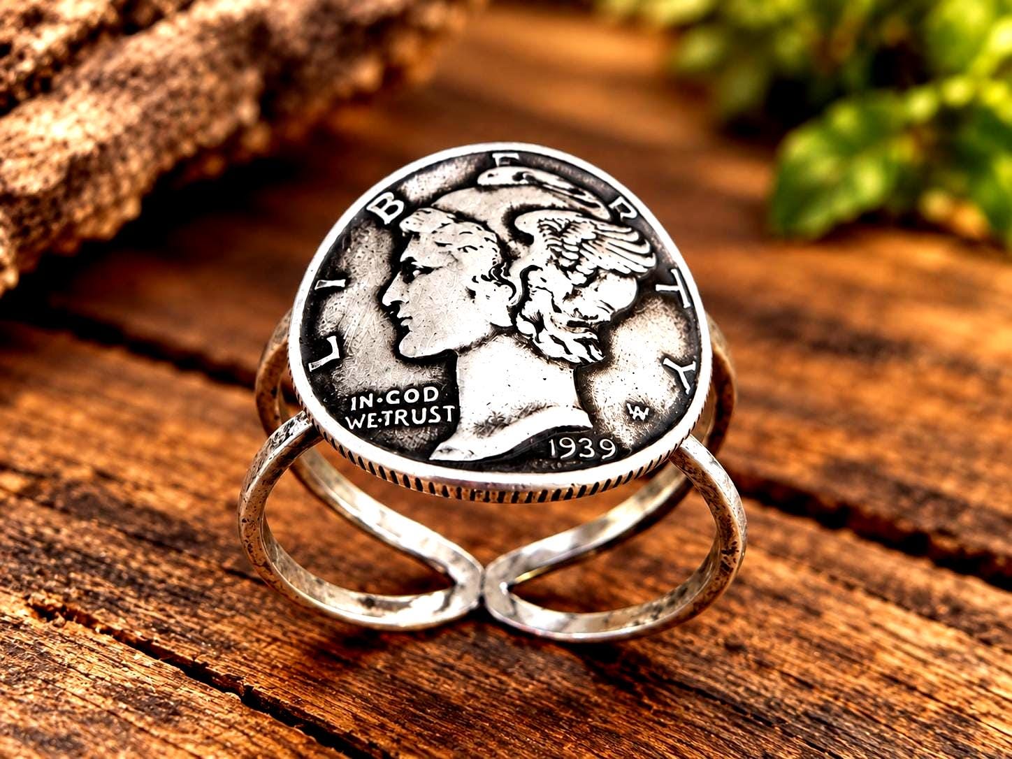 [てんく。様のルーム] マーキュリーダイム 銀貨 リング 指輪 アクセ Mercury Dime Ring - Etsy