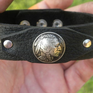 1935 Bracelet authentic Buffalo Indian Nickel coin dentalium good luck shells bones genuine Bison leather customize size for Bison fans