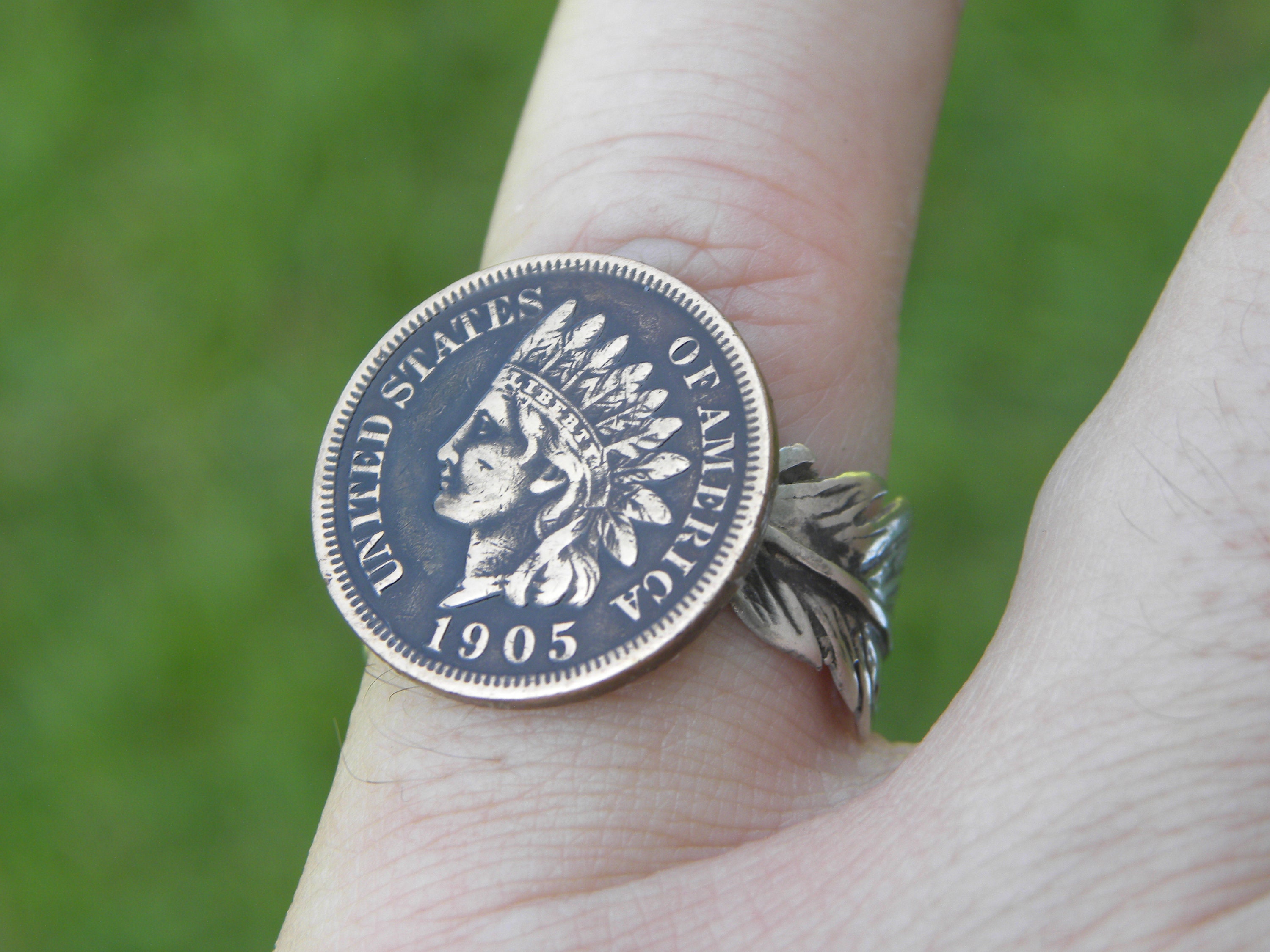 Penny with silver ring clearance around it