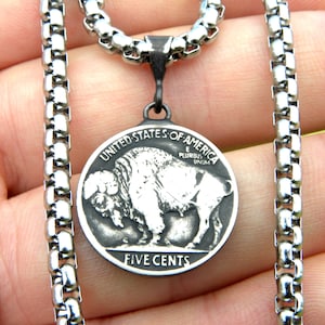 Men women necklace pendant authentic 1916 1917 1919 1920 1924 1926 1927 1928 1929 1930 1934 1935 1936 1937 1938 Buffalo Indian Nickel coin