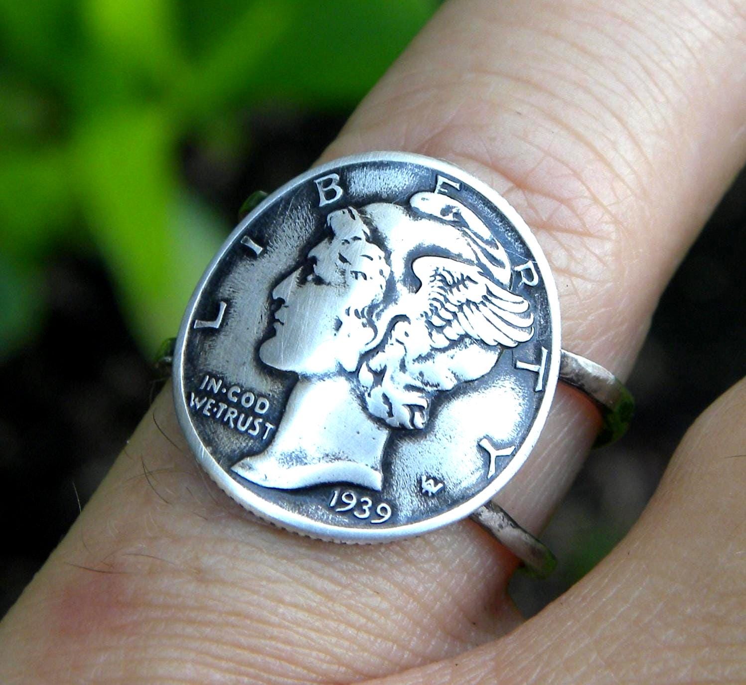 Authentic Mercury Dime Sterling Silver Ring - Choose Your Year - Etsy