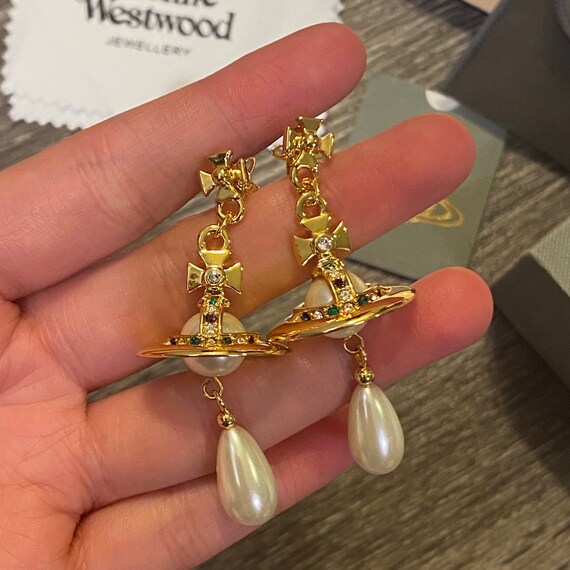 Vivienne Westwood Orb Drop Pearl Gold 