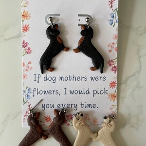 Mini teckel handgemaakte oorbellen, cadeau van de hond, perfect cadeau voor hondenliefhebber, hondenuitlater, hondenoppas, dierenarts, mini teckelliefhebbers