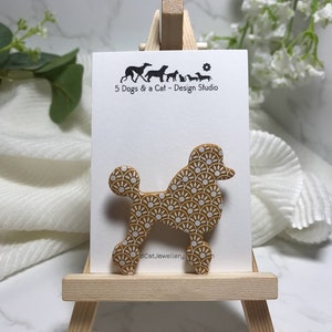 Poodle dog brooch art-deco design