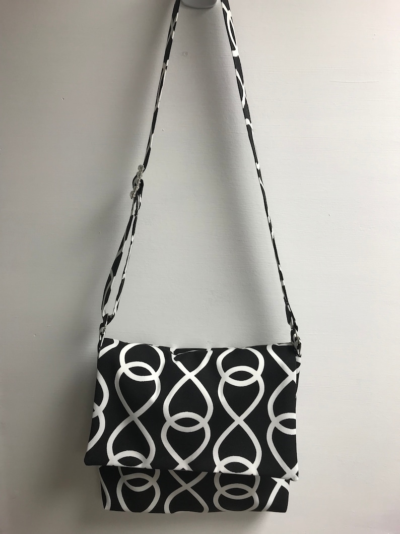 Black Crazy Eights Messenger Purse with a Little Bling