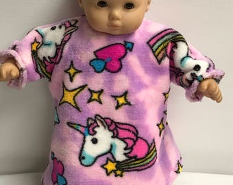 15" Baby Doll Unicorn Nightgown