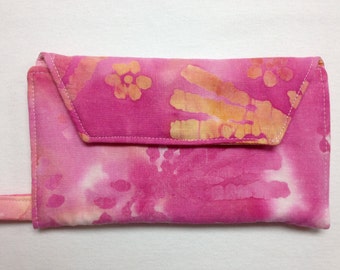 The Watercolor: Pink and Orange Paint Splotch Cell Phone Wallet