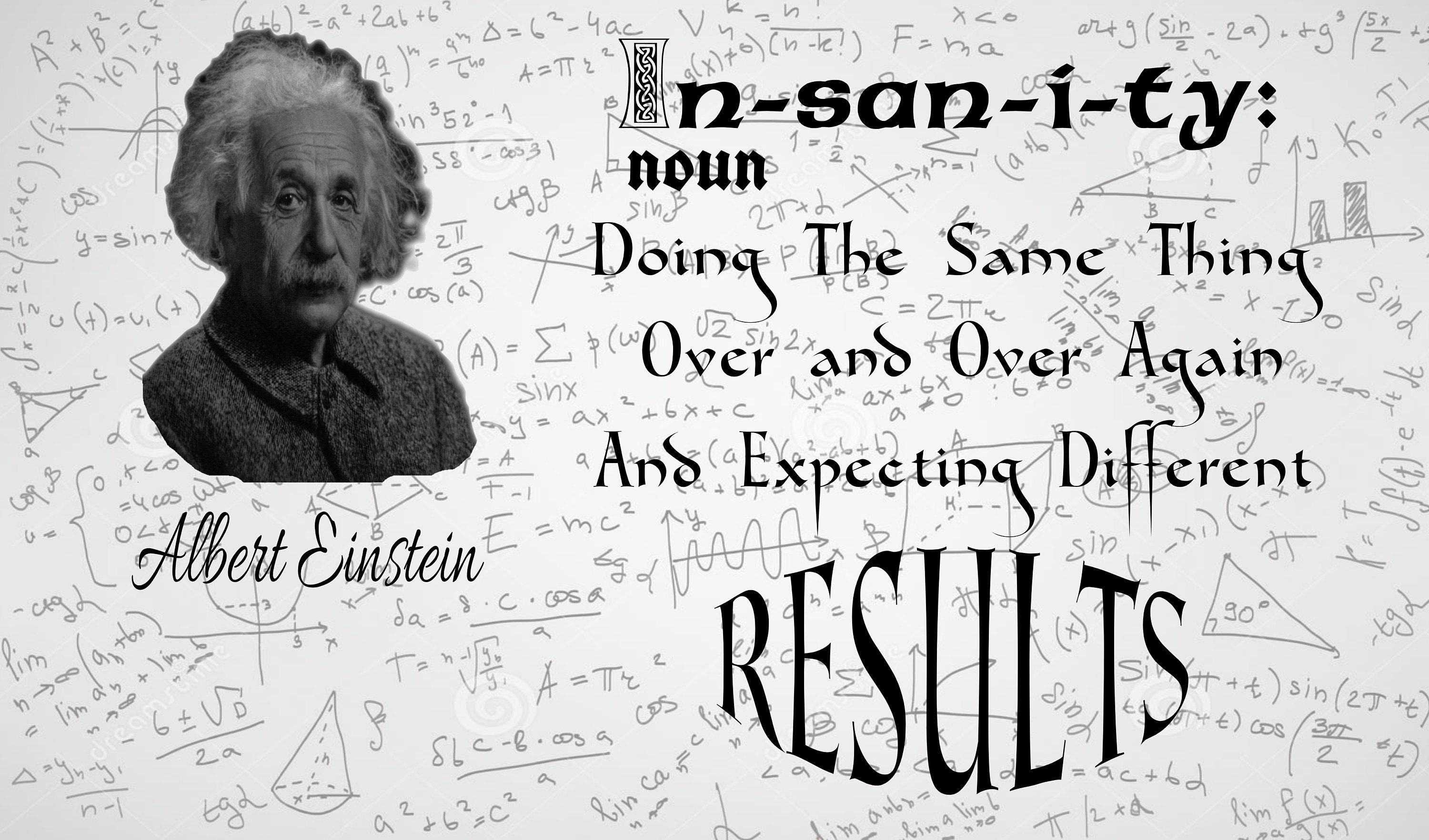 Einstein Definition of Insanity Quote Poster Etsy