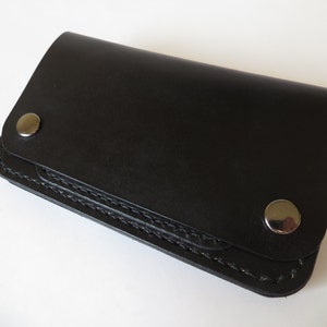 Cartera de camionero, Biker Wallet, billetera de cuero de grano completo, carpeta de cuero del Mens 6"