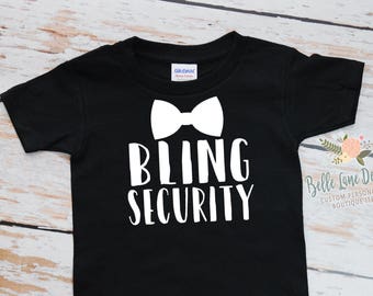 Toddler Bling Security Tshirt | Ring Bearer Gift | Ring Bearer Shirt | Ring Bearer Gift Ideas For Boys | King of the Ring | 302