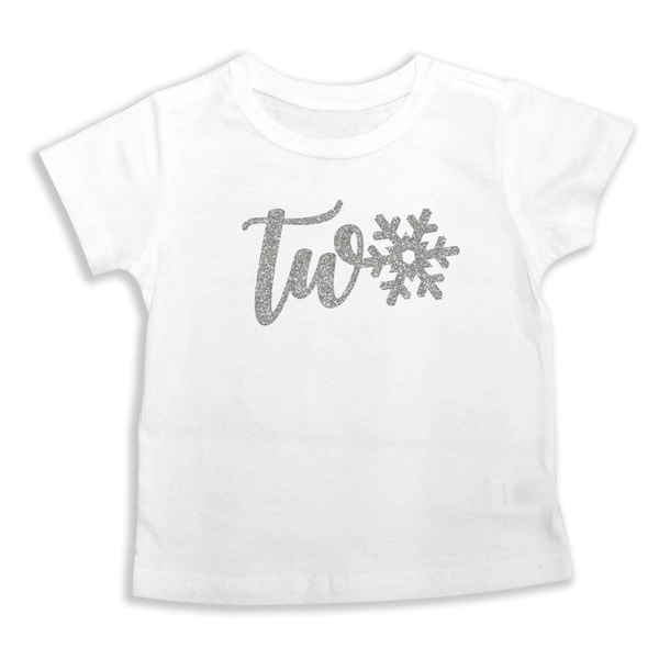 Two Snowflake Birthday Tshirt or Bodysuit, 2nd Birthday Winter Theme, Second Frozen Birthday Party T Shirt, Onederland Glitter Top 593